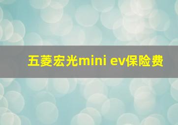 五菱宏光mini ev保险费